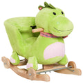 2-in-1 Plush Dinosaur Kids Ride on Cart Rocking Horse Toy V243