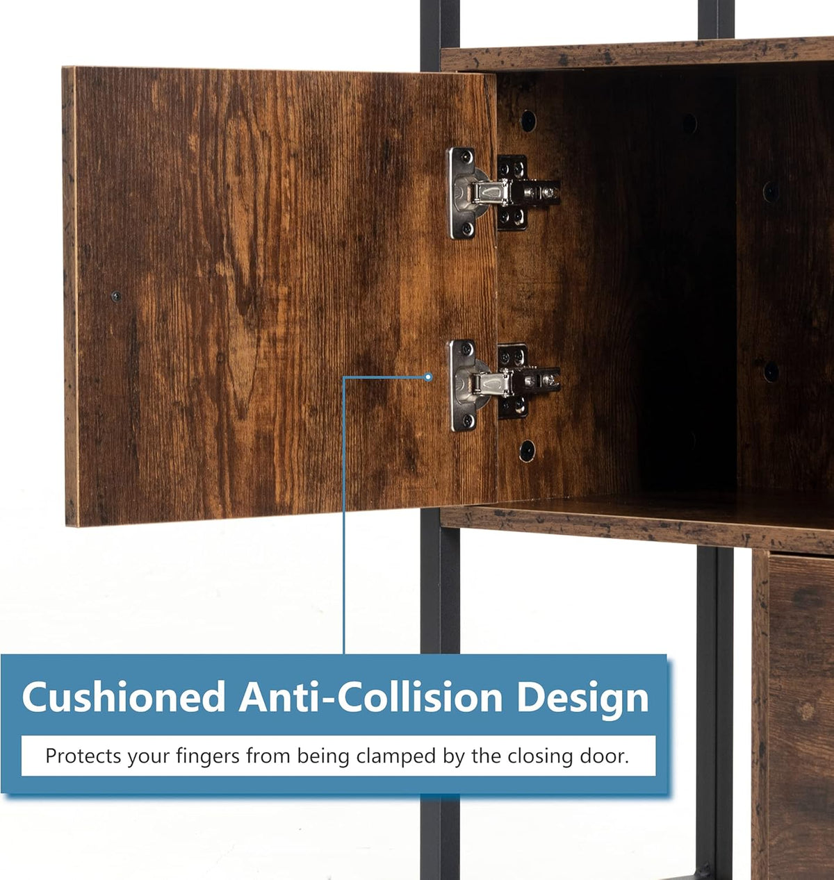 Storage Cabinet with Open Shelf and Drawer, Rustic Brown Z1135