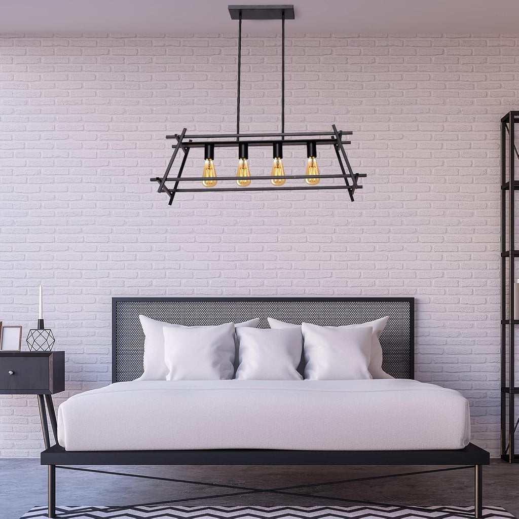 Black Linear Cage Ceiling Light W139068