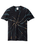 Mens Tie-Dye Short-Sleeve T-Shirt Black Galaxy Spiral 4XL I73096