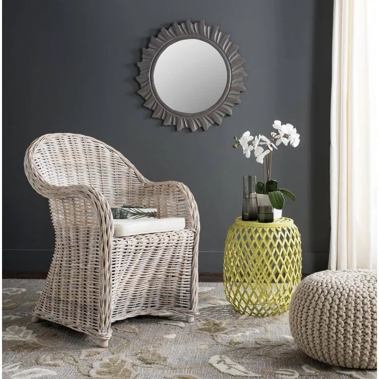 Black Wash Wicker Club Chair M1295