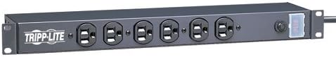 6 Outlet Rackmount PDU Power Strip, 1U, 15A, 15ft Cord, Pack of 2 J25055