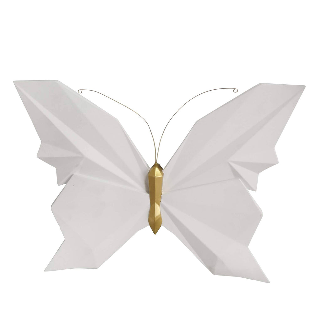 White Resin Butterfly Wall Decor L115