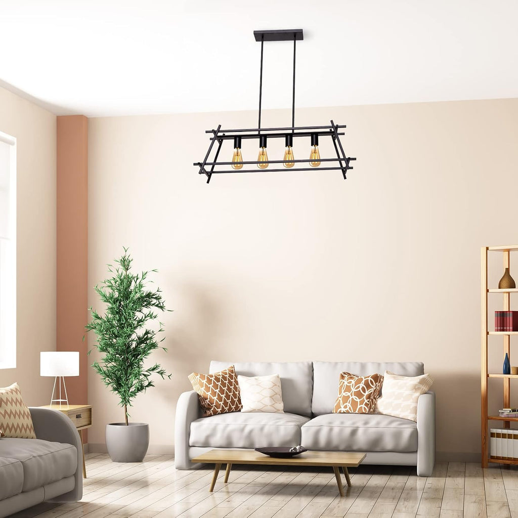 Black Linear Cage Ceiling Light W139068