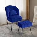 Beige Velvet Wingback Accent Chair with Ottoman M23105