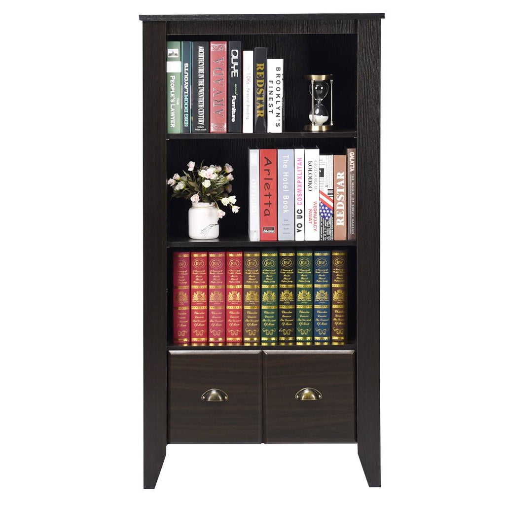 Antique Organizer Bookcase with 2 Drawers A43699