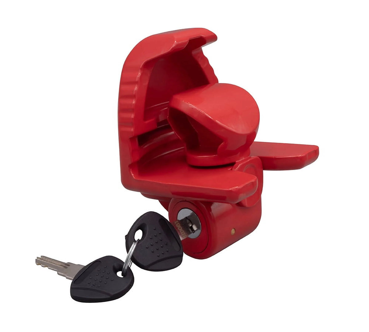 2 Pack Trailer Ball Hitch Lock with Keys, Heavy-Duty Steel Red Coupler Lock B586011