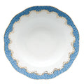 Fish Scale Blue Rim Soup Plate I321172