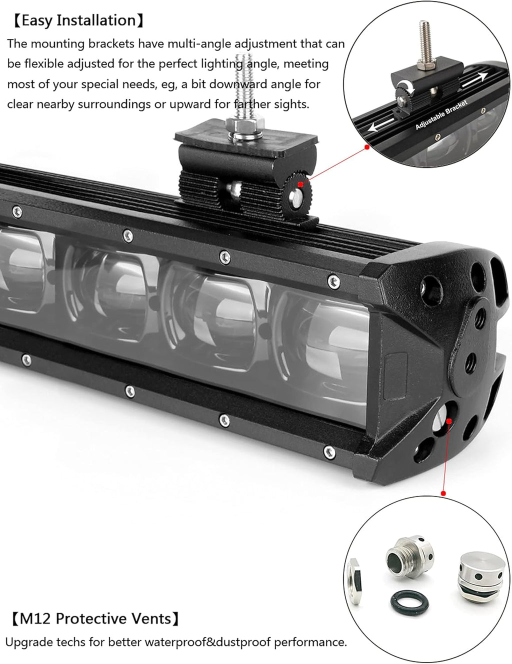 6D 33 Inch 150W Single Row LED Work Light Bar Z78642