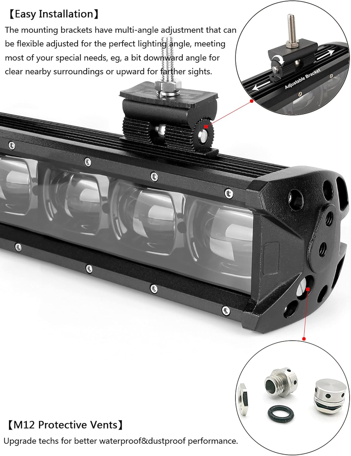6D 33 Inch 150W Single Row LED Work Light Bar Z78642