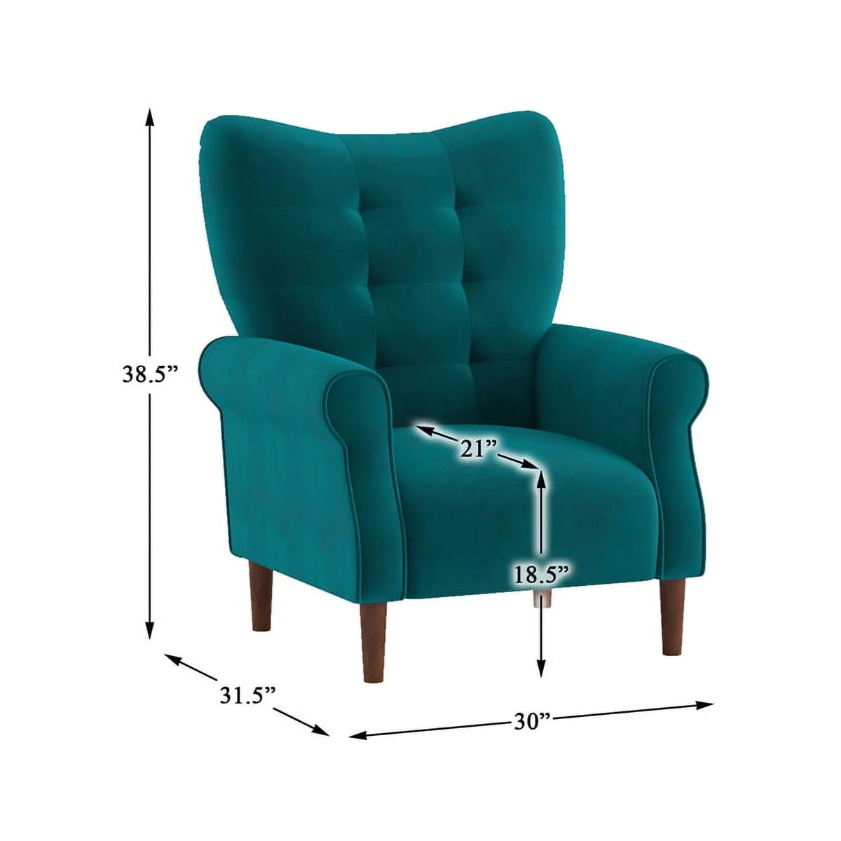Teal Velvet Accent Chair M6909