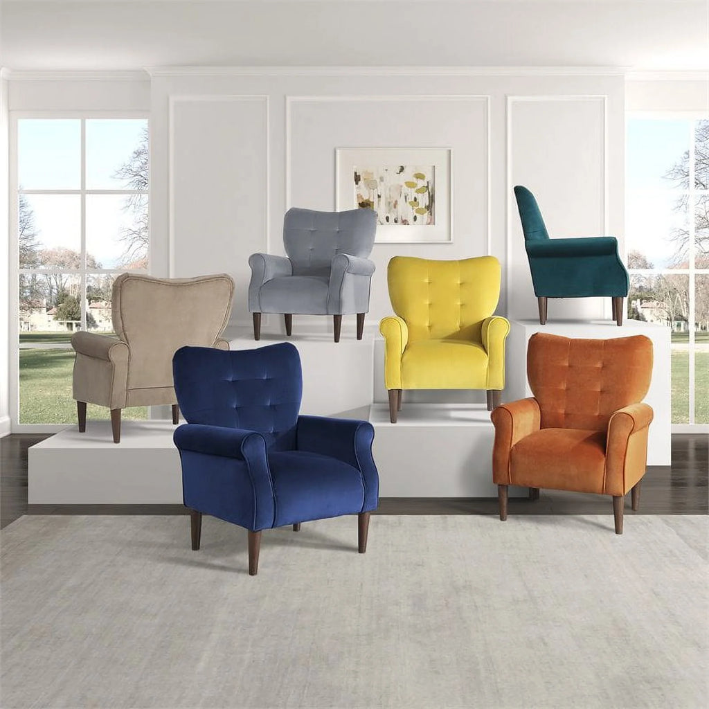 Teal Velvet Accent Chair M6909