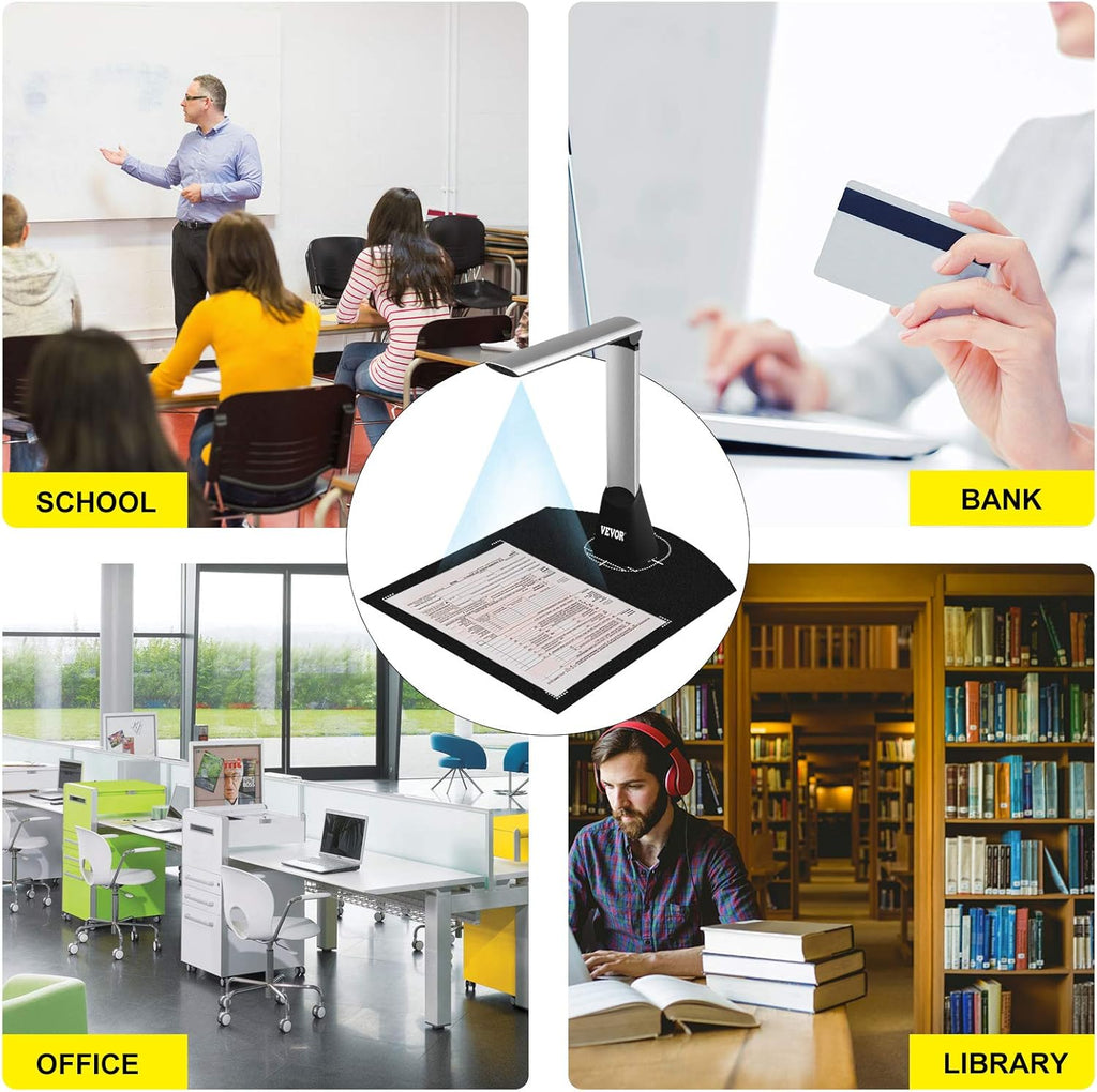 Document Scanner Camera with OCR Function, 10 Mega-Pixel Lens, LED Lights, A4, Pack of 2 E338