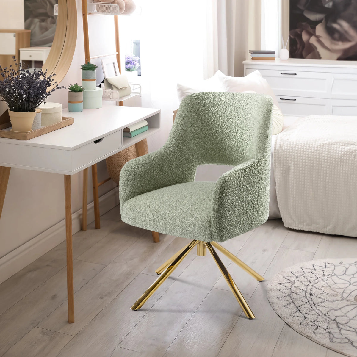Desert Sage Boucle Accent Arm Chair L966