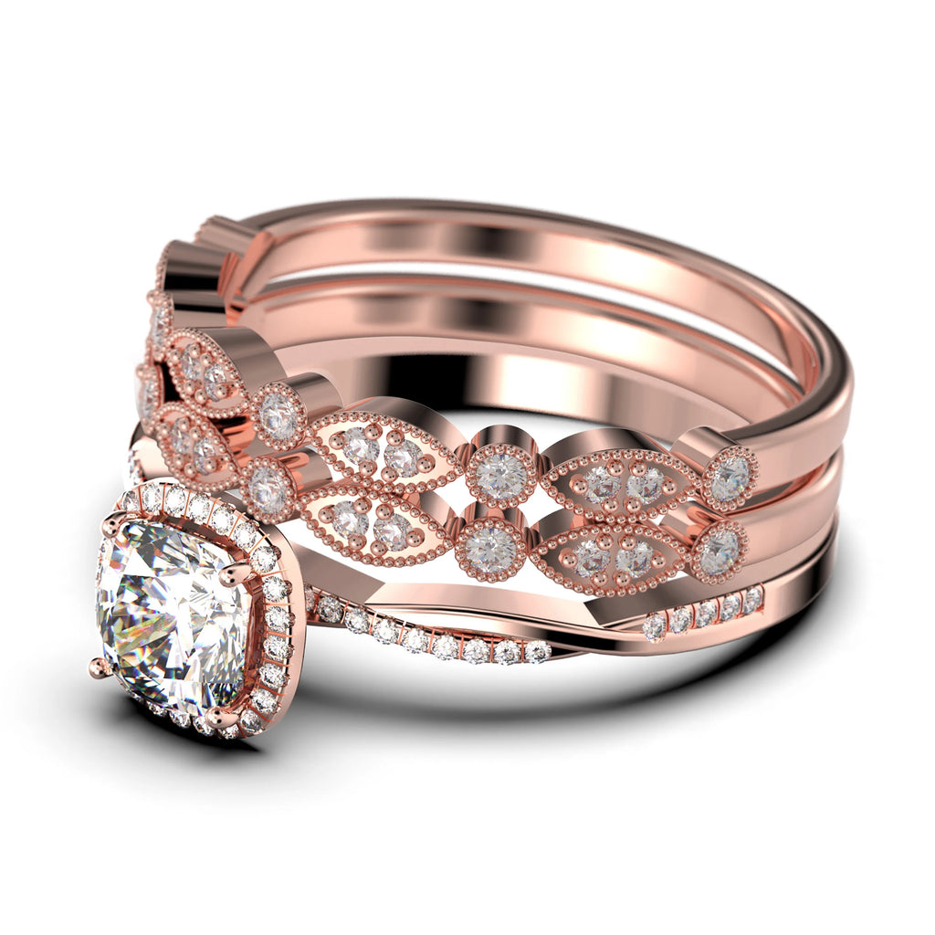 10k Solid White Gold Diamond Moissanite Engagement Ring K29211