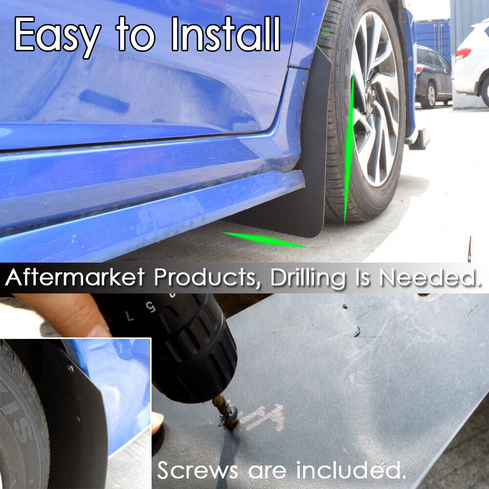Black PP+TPO Plastic Mud Flaps for Car SUV Truck Y8223