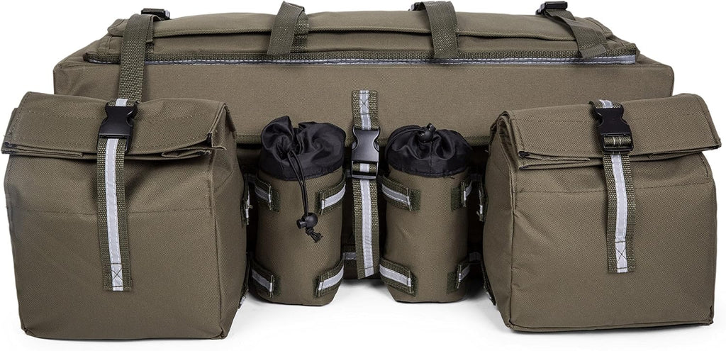 Black 600D Waterproof ATV Cargo Bag with Bungee Tie-Down Storage T4778