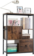 Storage Cabinet with Open Shelf and Drawer, Rustic Brown Z1135