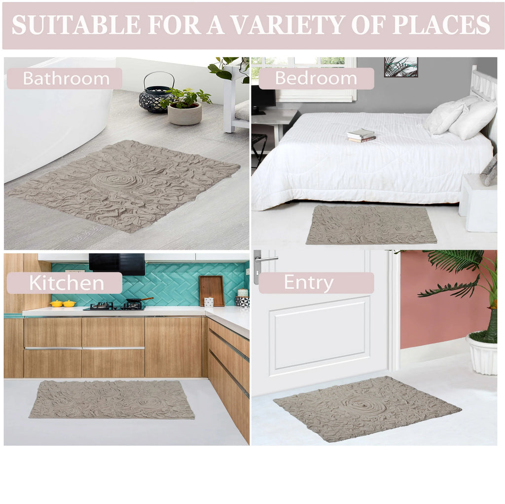 100% Cotton Tufted Bath Rugs 5 Piece Set with Runner Y559