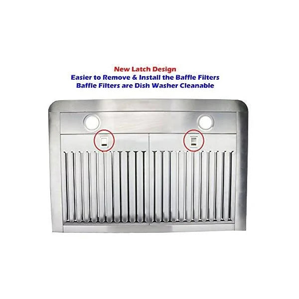 Stainless Steel Under Cabinet Range Hood with 2 LED Lights X84488