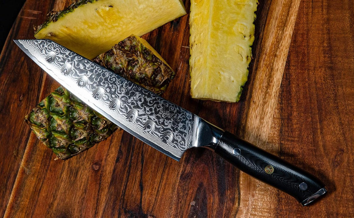Kiritsuke Chef's Knife 8 Inch Damascus VG10 High Carbon Stainless Steel O2040