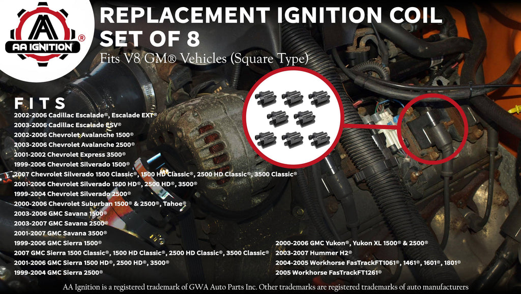 Ignition Coil Set of 8 D3707