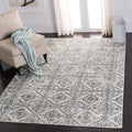 Geometric Floral Area Rug, Cream/Grey, 5'3" x 7'7" G537