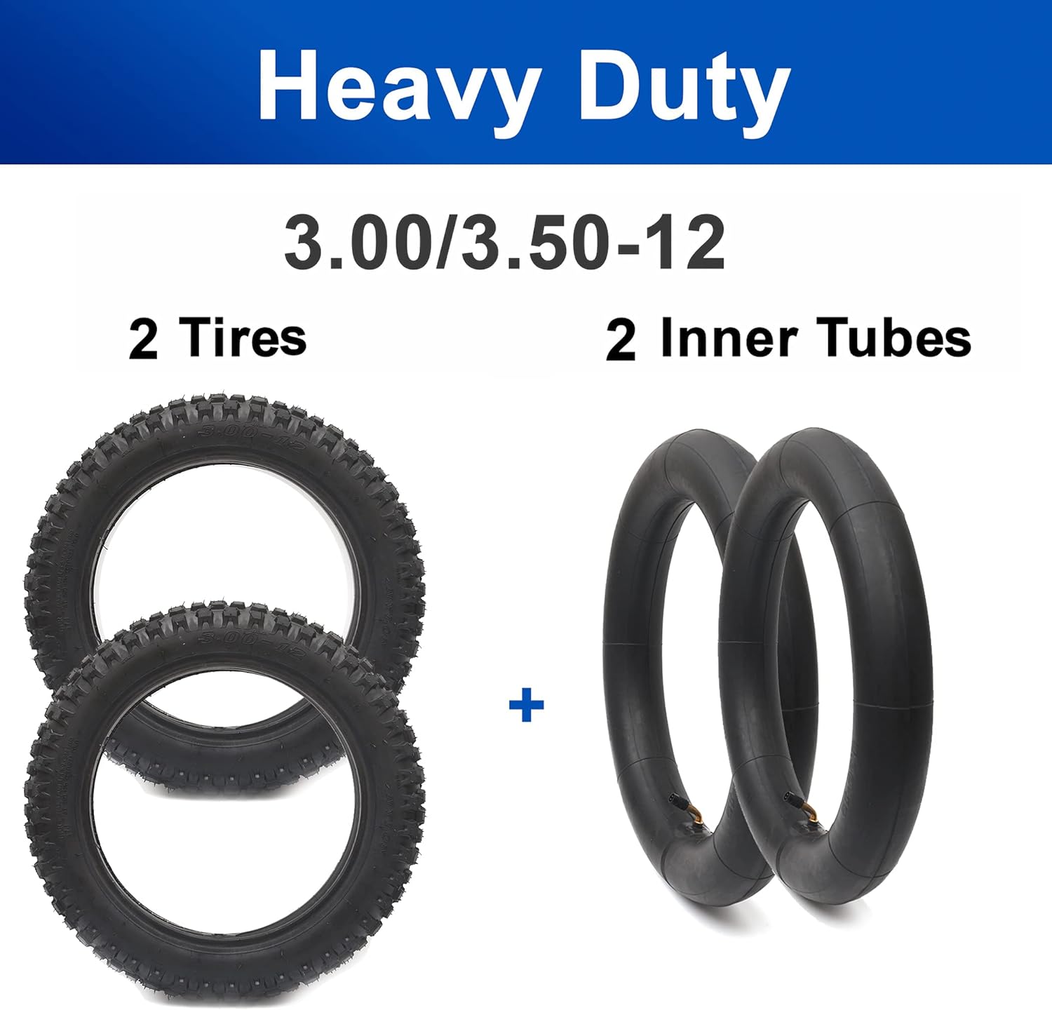 3.00-12 Knobby Motocross Bike Tire and Tube Set with TR87 Valve Stem S400011