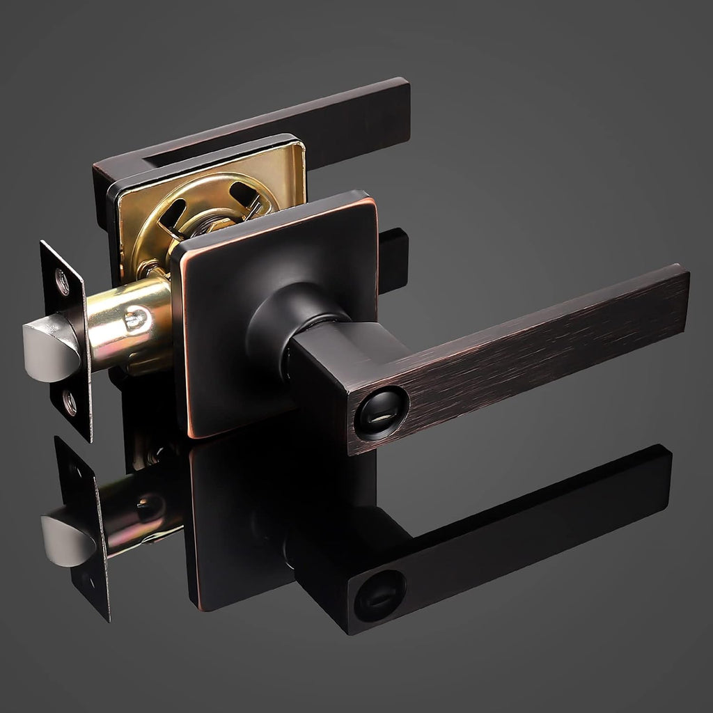 5 Pack Oil Rubbed Bronze Privacy Door Levers Y74946