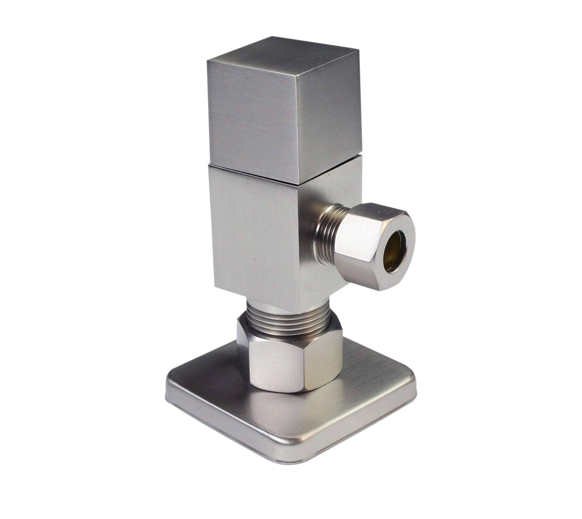 Square 1/4-Turn Angle Stop, Satin Nickel Y561016