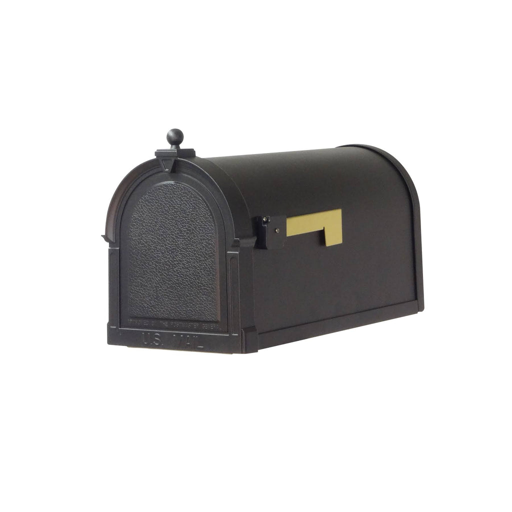 Black Curbside Mailbox with Locking Insert and Mailbox Post O3481