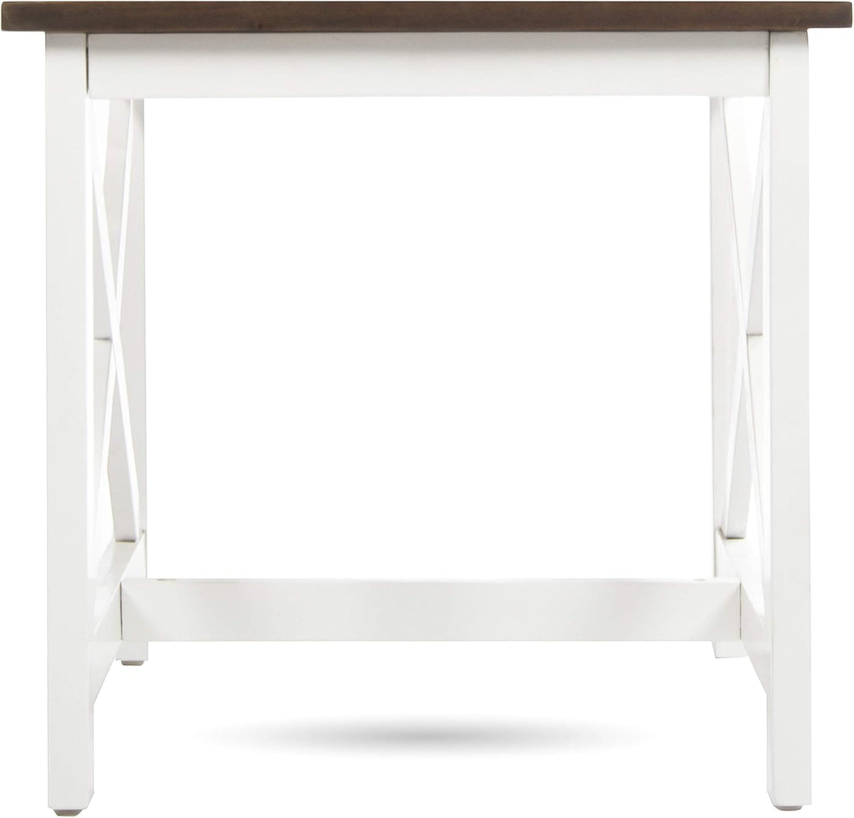 Pu White/Dark Oak Acacia Wood End Table M3096