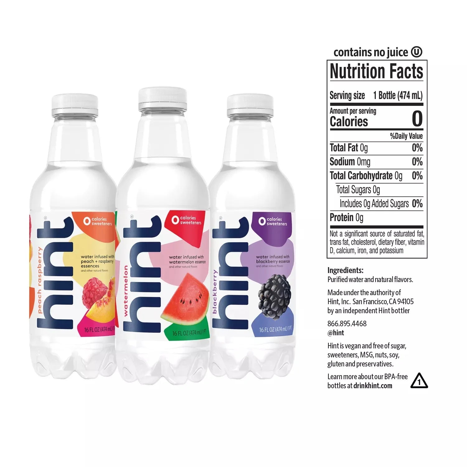 Hint Flavored Water Variety Pack, 16 Fluid Ounce (Pack of 18) B691909