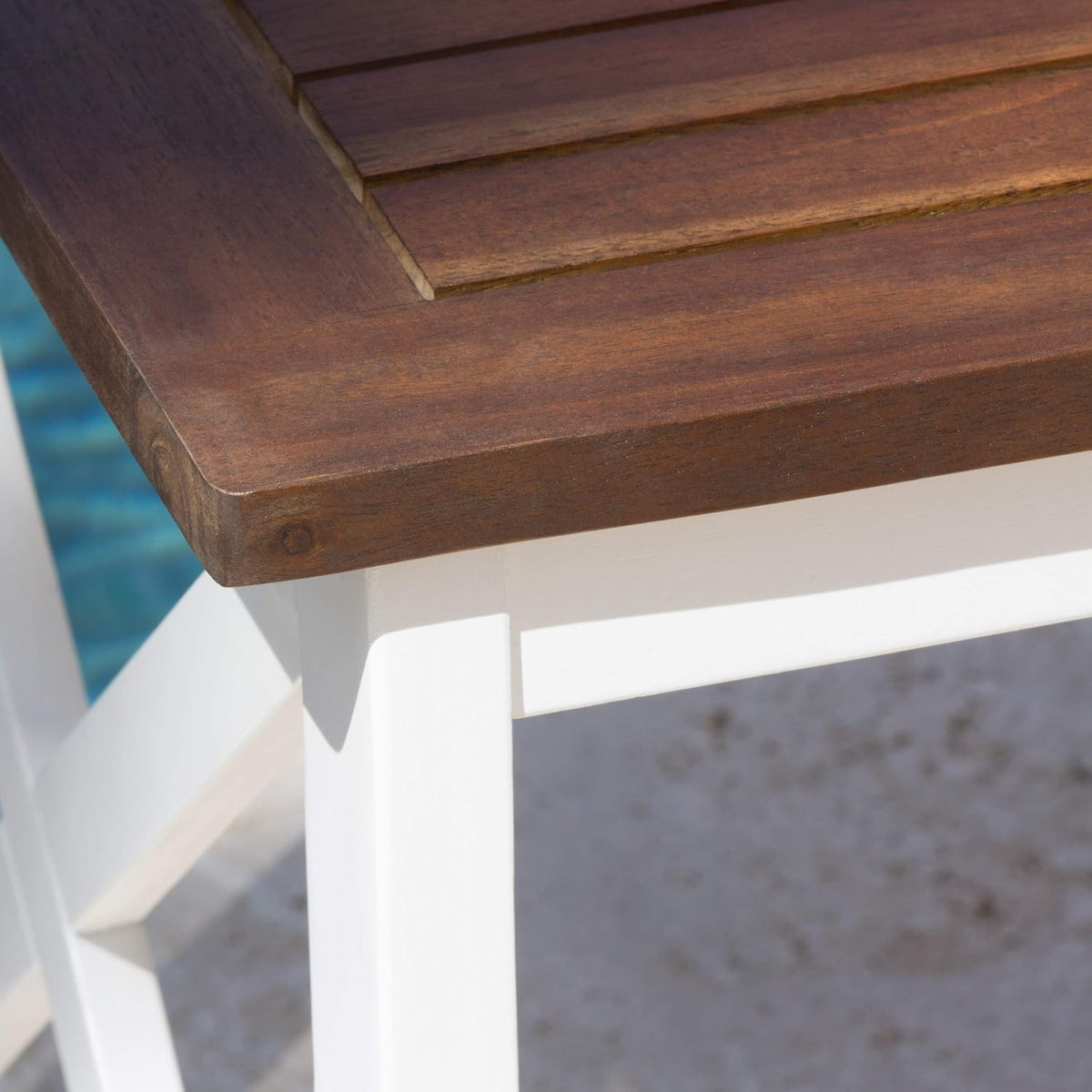 Pu White/Dark Oak Acacia Wood End Table M3096