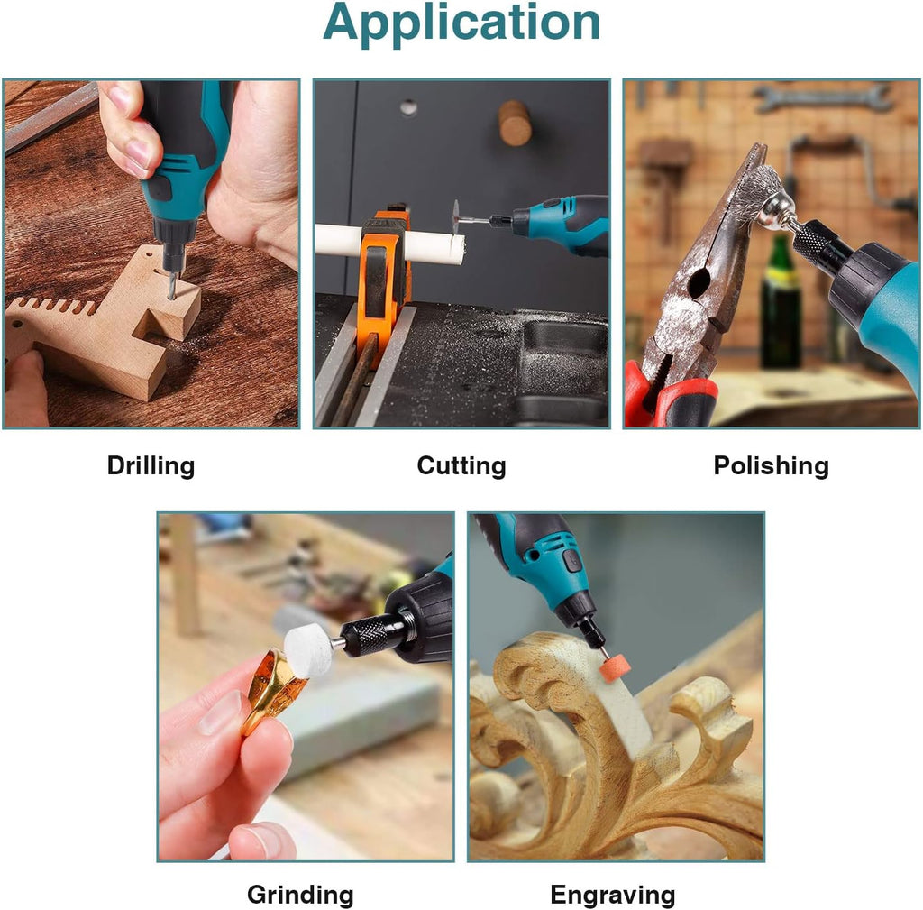 Cordless Rotary Tool 93 Accessories Variable Speed Electric Drill Set 12-Volt Multi-Purpose Power Rotary Tool Kit Pack of 2 I279821