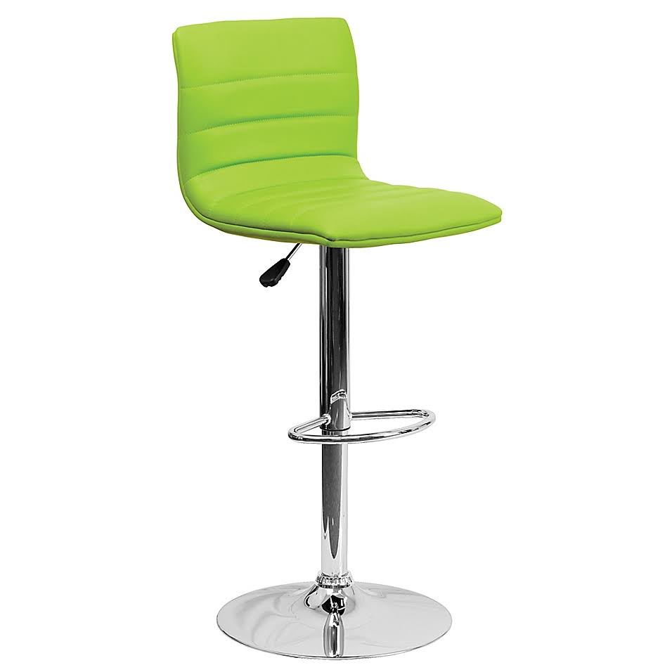 Green Vinyl Height Adjustable Bar Stool U92045