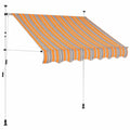Yellow and Blue Stripes Manual Retractable Awning V420