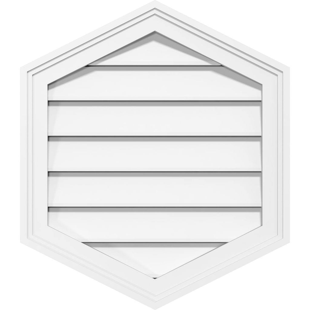 20x22W x 26x22H Vertical Peaked Surface Mount PVC Gable Vent G701