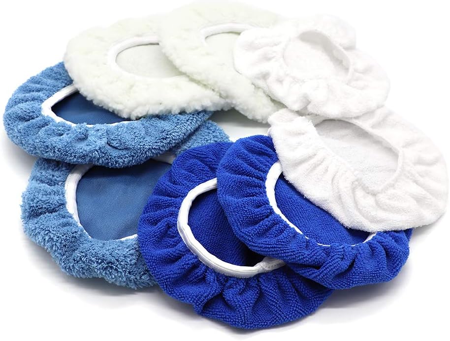 Cotton Polishing Bonnet Buffing Pad Cover for 5 to 6 Car Polisher Pack of 6Pcs Z853