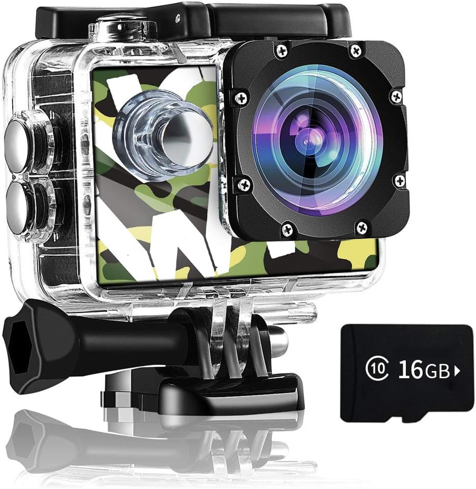 4K WiFi Action Camera with 170 Ultra Wide Angle Lens, 2" IPS Screen, Waterproof, Pack of 2 Y914615