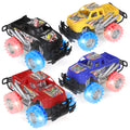 Light Up Monster Truck Set, 2 Pack, 6 Inch LED Tires Push n Go Friction Toy Car X107830