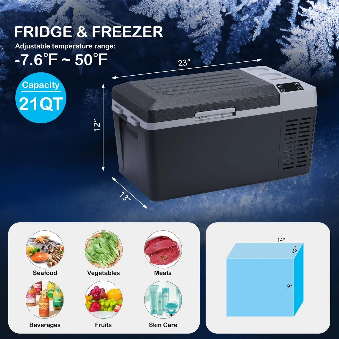 12 Volt 21 Quart Car Refrigerator Electric Cooler J949745