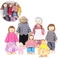 7 Pieces Wooden Dollhouse Family Set Mini People Figures O792