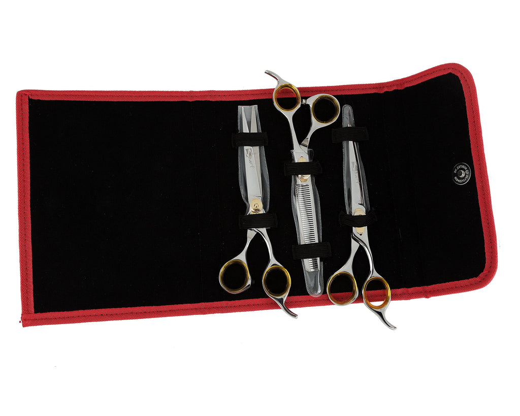 Pet Shears Kit with Thinning Scissors and Curved Shear I361