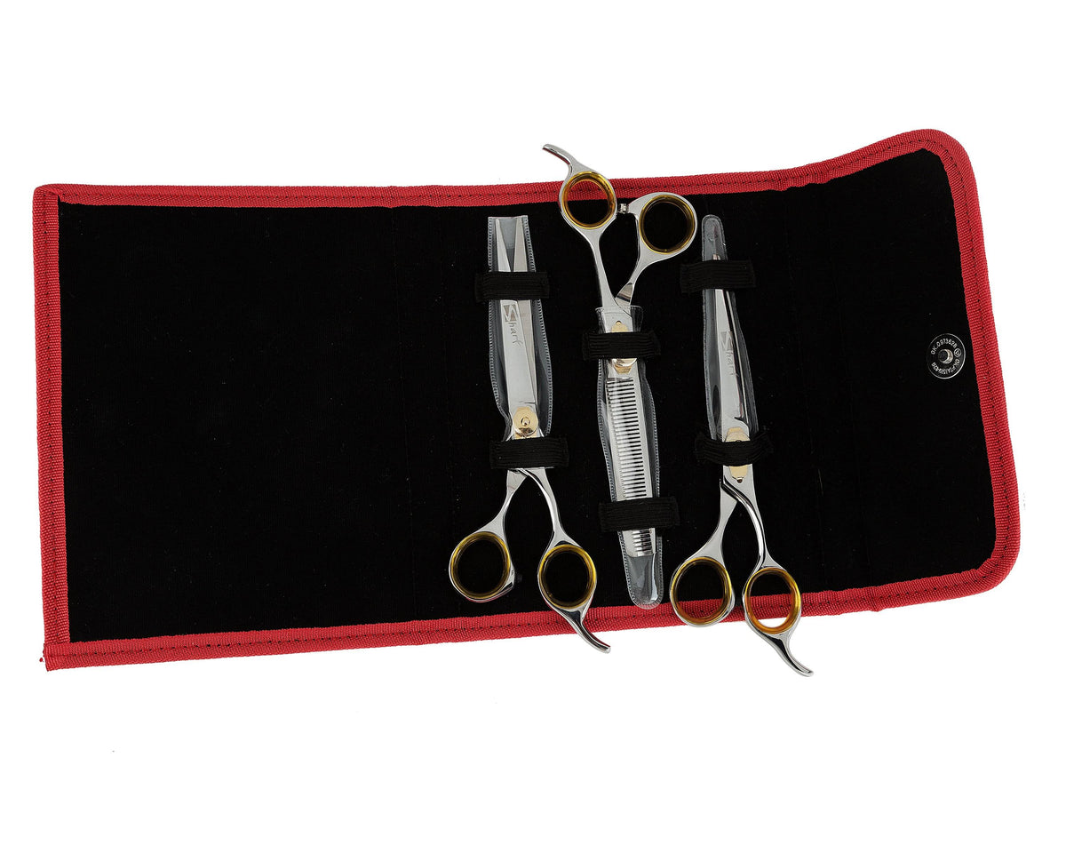 Pet Shears Kit with Thinning Scissors and Curved Shear I361