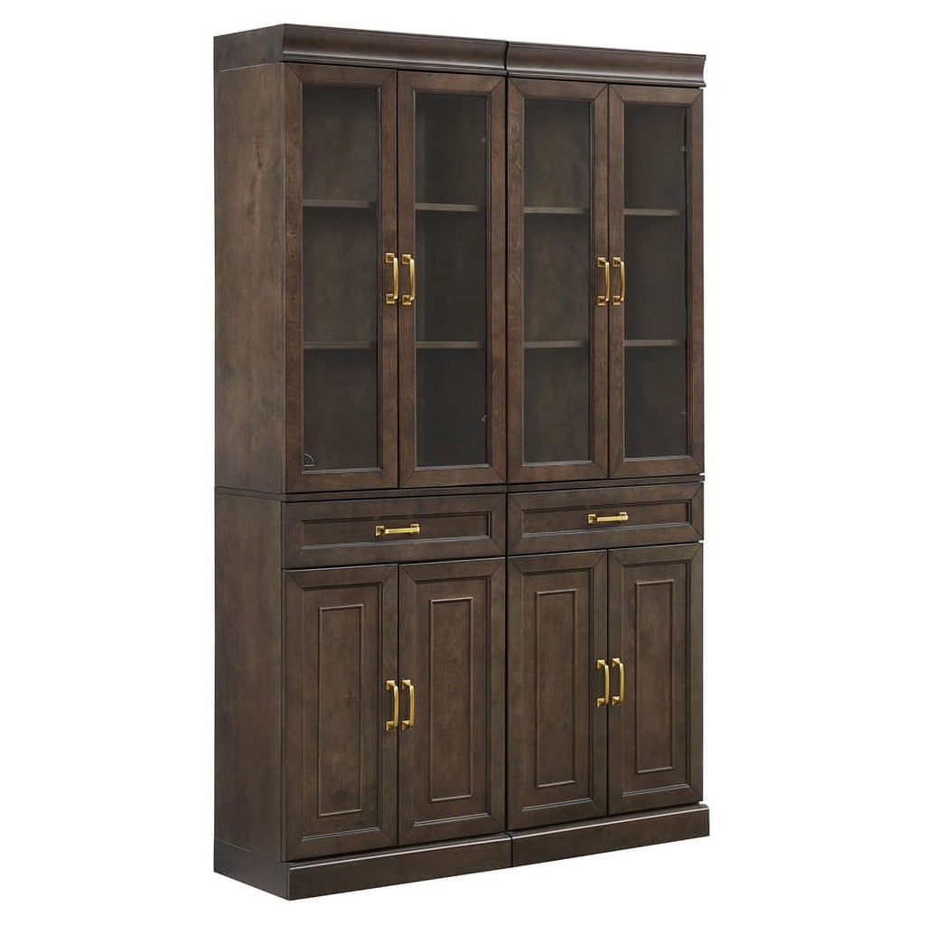 Coffee Wood Kitchen Storage Pantry Set of 2 P139