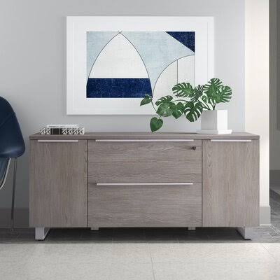 2-Drawer Lateral Filing Cabinet Gray/Silver W58279