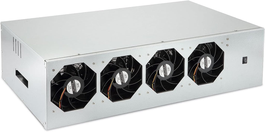 8 Port GPU Mining Case with 4 Cooling Fans J571