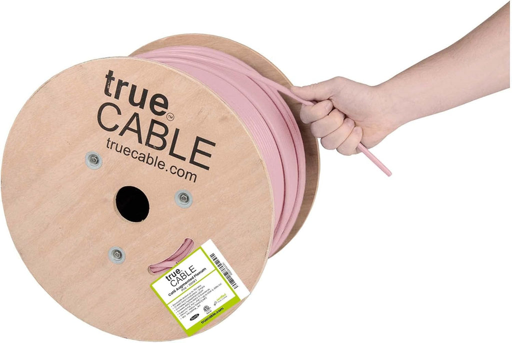 Cat6A Plenum Bulk Ethernet Cable, 1000ft, White, 23AWG 4 Pair Solid Bare Copper, UTP I80932