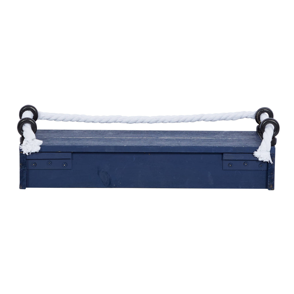 Blue Wood Wall Shelf, Set of 3 U6667
